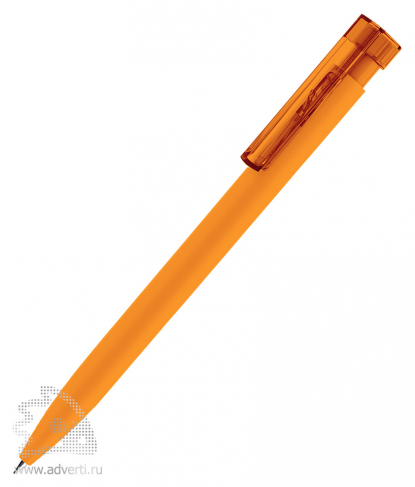 Шариковая ручка Liberty Soft Touch Clip Clear, оранжевая