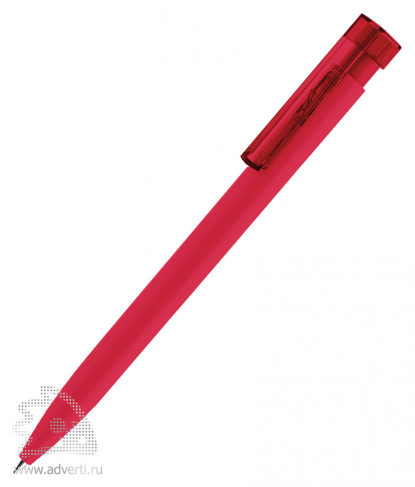 Шариковая ручка Liberty Soft Touch Clip Clear, красная