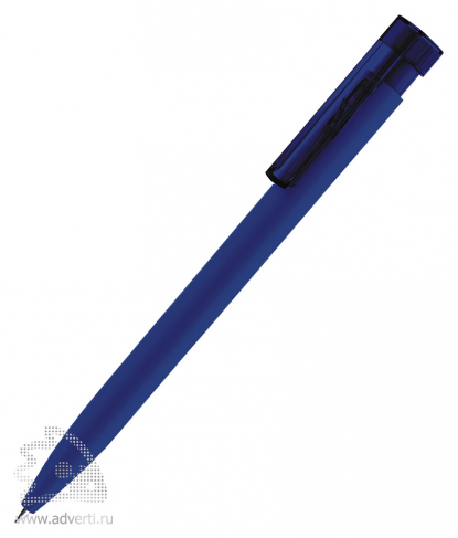 Шариковая ручка Liberty Soft Touch Clip Clear, темно-синяя