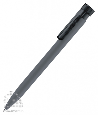 Шариковая ручка Liberty Soft Touch Clip Clear, темно-серая