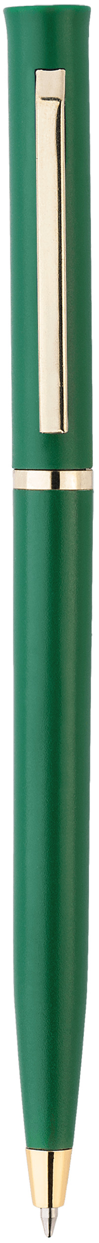 Шариковая ручка Europa Gold, зелёная, вид сбоку