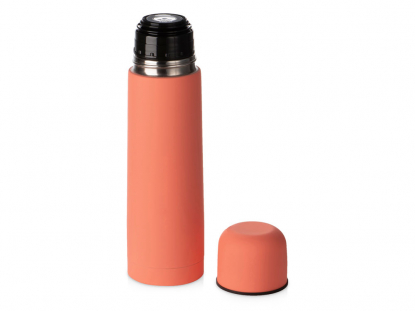 Термос Ямал Soft Touch с чехлом, светло-оранжевый