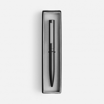 Ручка шариковая Inkolor в футляре, черная с серым