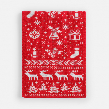 Шарф Holidale, красный с молочным