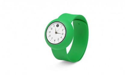 Силиконовые слэп-часы, комбирированные, зелёные