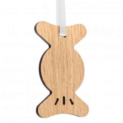 Деревянная подвеска, конфета