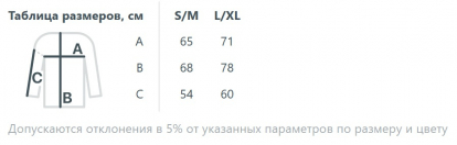 Размерная таблица джемпера Siluetti Stillan
