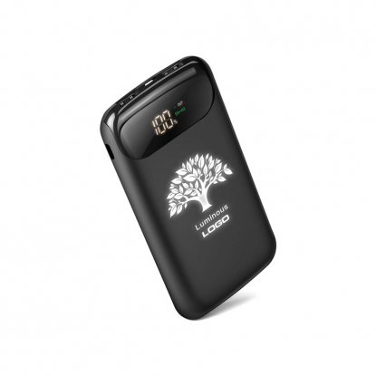 Беспроводное зарядное устройство Shine SOFTTOUCH, 8000 mAh с подсветкой логотипа