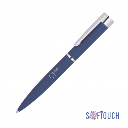 Ручка шариковая Alice, покрытие soft touch, темно-синяя
