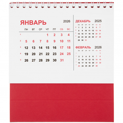 Календарь настольный Datio, красный