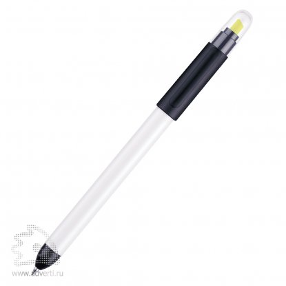 Шариковая ручка Duo Pen, черная с белым