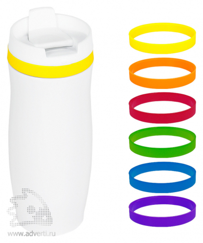 Термостакан дорожный Фантазия-2 и варианты цветов браслетов