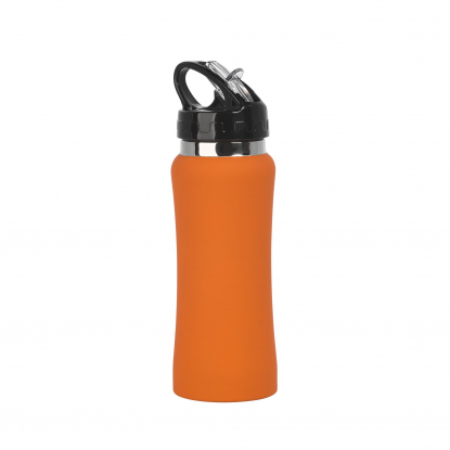 Бутылка спортивная Индиана с прорезиненной поверхностью, оранжевая