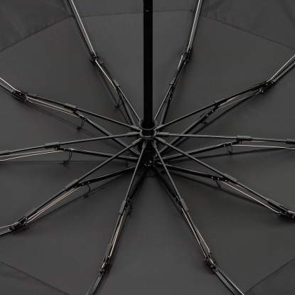 Зонт обратного сложения twoGether с двойным куполом, черный