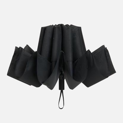 Зонт обратного сложения twoGether с двойным куполом, черный