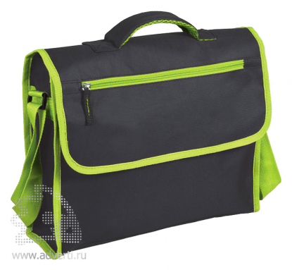 Конференц-сумка Active с карманом на молнии, зеленая