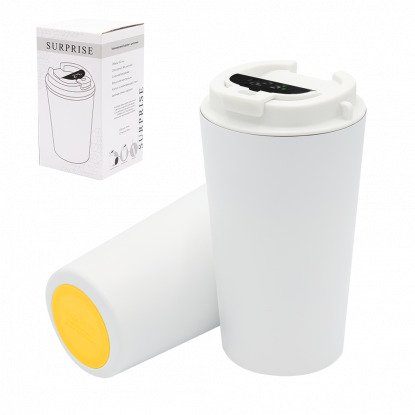 Накладка силиконовая для термокружки Surprise, желтая