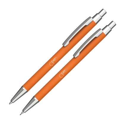 Набор Ray (ручка+карандаш), покрытие soft touch, оранжевый