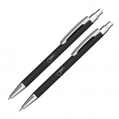 Набор Ray (ручка+карандаш), покрытие soft touch, черный