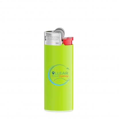 Зажигалка Bic J25, салатовая, пример персонализации