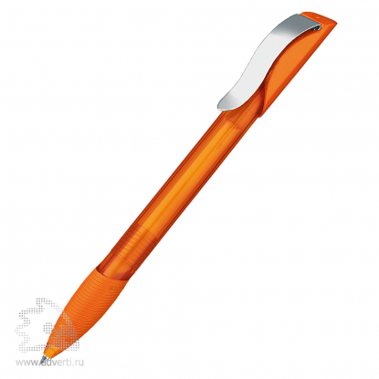 Шариковая ручка Hattrix Clear + Softgrip + Metal clip, оранжевая