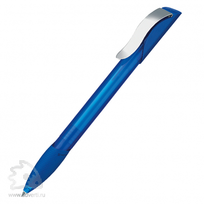 Шариковая ручка Hattrix Clear + Softgrip + Metal clip, светло-синяя