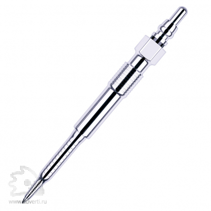 Шариковая ручка Glow Plug Pen, серебристая