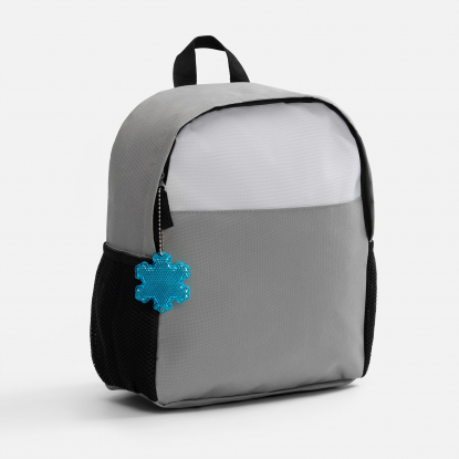 Пешеходный светоотражатель с цепочкой Снежинка, синий