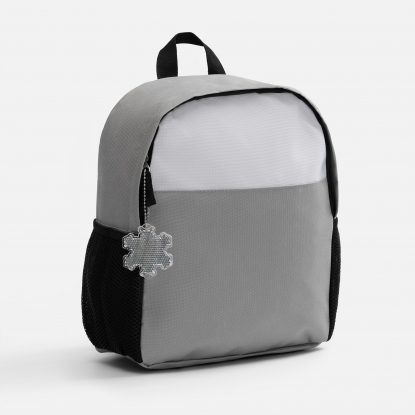 Пешеходный светоотражатель с цепочкой Снежинка, белый