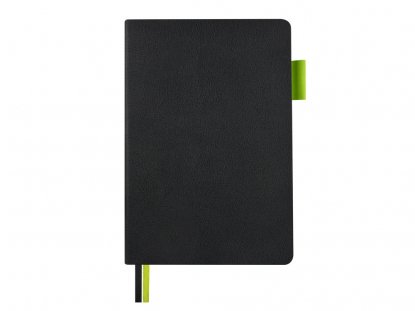 Блокнот А5 Boston, черный с салатовым