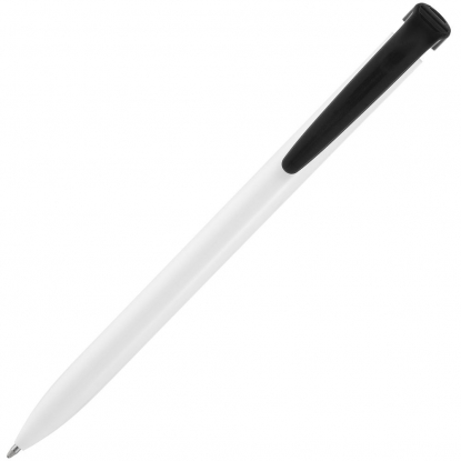 Ручка шариковая Favorite, белая с черным, вид сзади