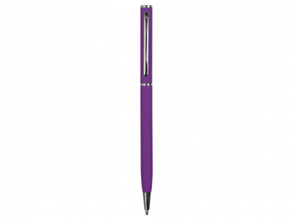 Ручка металлическая шариковая Атриум софт-тач, фиолетовая, общий вид
