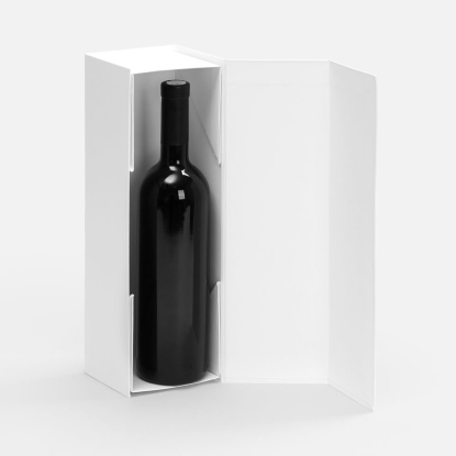 Коробка складная под бутылку Color Jacket Fold, белая