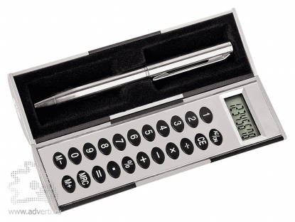 Магический калькулятор Лоренс с ручкой, серебристый
