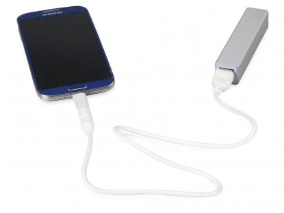Портативное зарядное устройство Брадуэлл, 2200 mAh, серебристое
