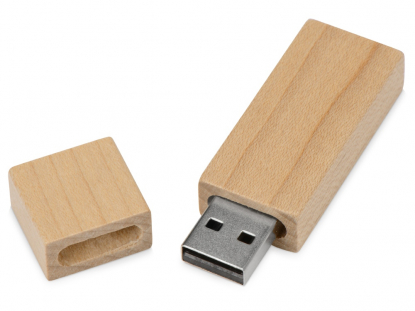 USB-флешка на 16 Гб Woody с магнитным колпачком, светло-коричневая