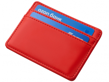 Картхолдер для двух карт и наличных денег с зажимом Crave, красный