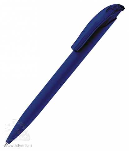 Шариковая ручка Challenger Soft Touch clip clear, темно-синяя