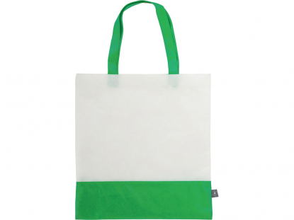 Сумка-шоппер двухцветная Reviver из нетканого переработанного материала RPET, зеленая