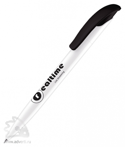 Шариковая ручка Challenger Polished Basic, черная, пример нанесения