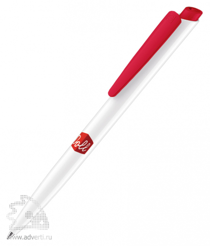 Шариковая ручка Dart Polished Basic, красная, пример нанесения