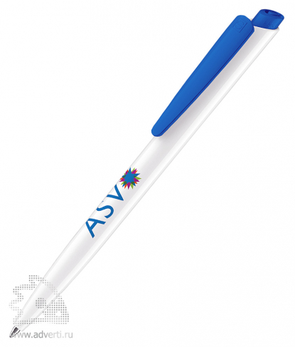 Шариковая ручка Dart Polished Basic, синяя, пример нанесения