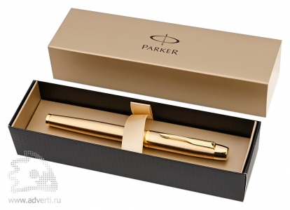 Ручка-роллер Parker IM Deluxe Gold GT, подарочный футляр