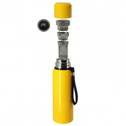 Термос S-travel New с датчиком температуры, желтый