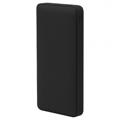 Внешний аккумулятор (powerbank) WeCharge Soft Touch, 10 000 mAH, Power Delivery (PD) 25.5W, со светящимся логотипом после гравировки, c цифровым дисплеем для контроля заряда, черный