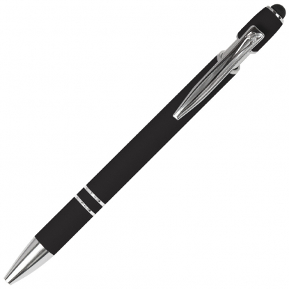 Ручка шариковая Star Soft Touch Shiny Silver Requis, черная
