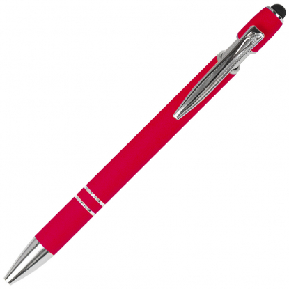 Ручка шариковая Star Soft Touch Shiny Silver Requis, красная