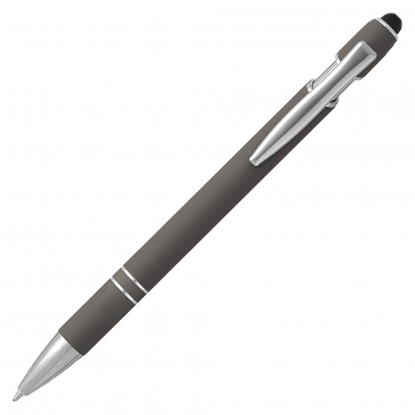 Ручка шариковая Star Soft Touch Shiny Silver Requis, темно-серая