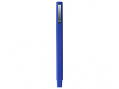 Ручка шариковая пластиковая Quadro Soft, синяя, вид сзади