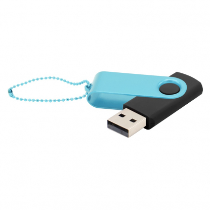 Флешка Designer To Go 2.0 USB, 16Gb, черная с бирюзовым
